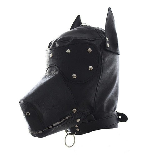 Black puppy hood cosplay mask - black,