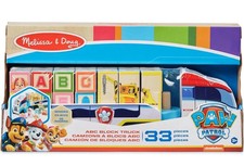 Melissa & Doug Paw Patrol ABC Block Truck Wooden Montessori Alphabet, Number toy