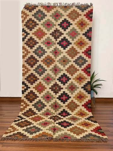 Rectangle handmade rug wool - handmade,