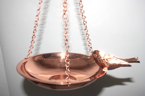 Hanging copper metal bird bath - hanging,