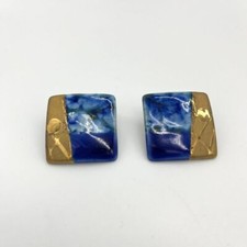 Enamel Square Art Deco Stud