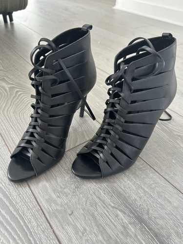 New zara lace leather high - new,