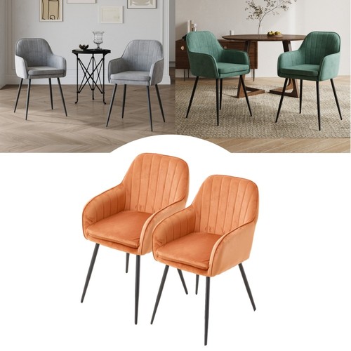 2pcs dining chairs velvet - 2pcs,