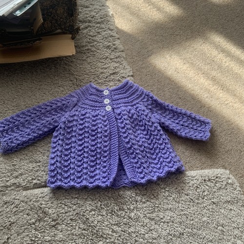 Hand knitted baby lilac - hand,