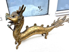 ANTIQUE VINTAGE CHINESE BRASS DRAGON SCULPTURE 28 cm long