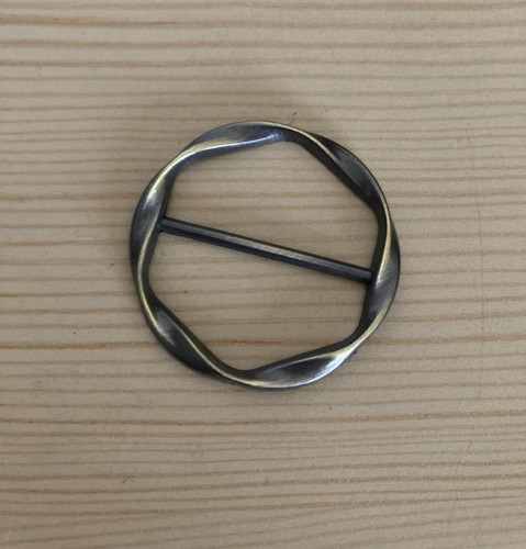 Tarnished metal scarf ring - scarf,