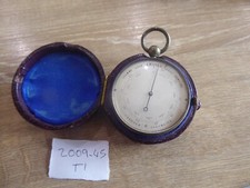 ANTIQUE 19TH CENTURY ANEROID  POCKET BAROMETER