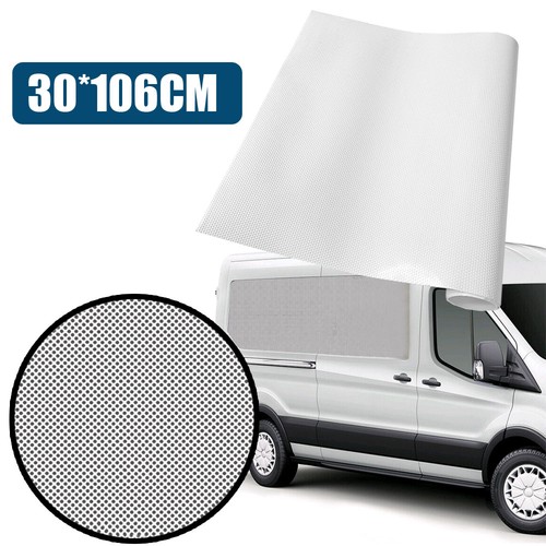 White perforated window tint - window,