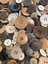 Brown Wooden Buttons Mixed