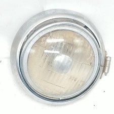 Lucas 462 For Austin Jaguar 4.5 Inch Round Clear Fog Lamp Assembly w Chrome Ring