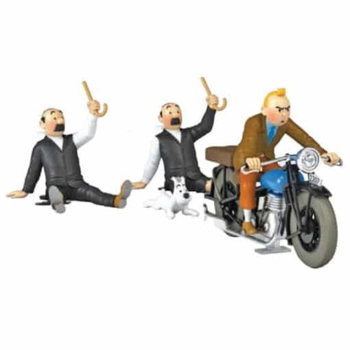 Tintin figurine motorbike - tintin,