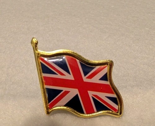 Waving union jack enamel - union, pin