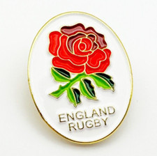 ENGLAND RUGBY ENAMEL PIN BADGE | SIX NATIONS WORLD CUP | RFU | SWEET CHARIOT