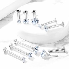 Crystal threadless labret