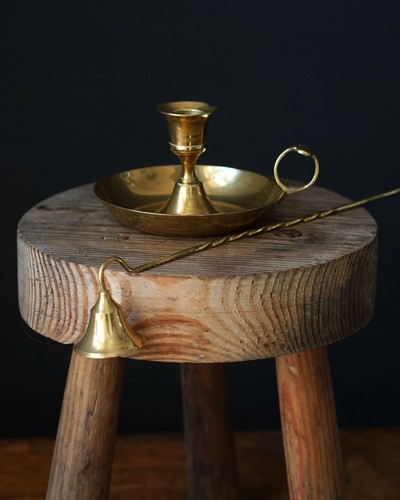 Vintage brass chamberstick - vintage,