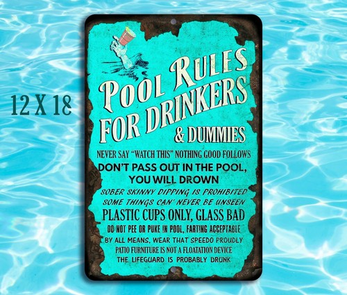 Pool rules for - drinkers, and