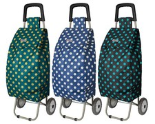 Dots Pattern Shopping Trolley Strong Large Basket Grocery