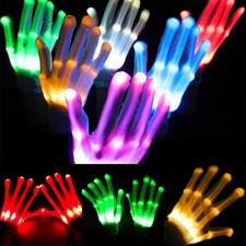 Halloween LED Flashing Finger Light Up Colorful Lighting Gloves Rave Party Props