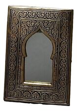 Moroccan  Small Metal Silver Color Hand Mirror Decoration Door shape Handcrafted