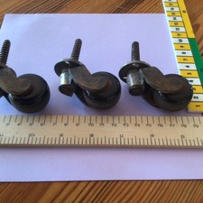 3 Brass And Ceramic Castors