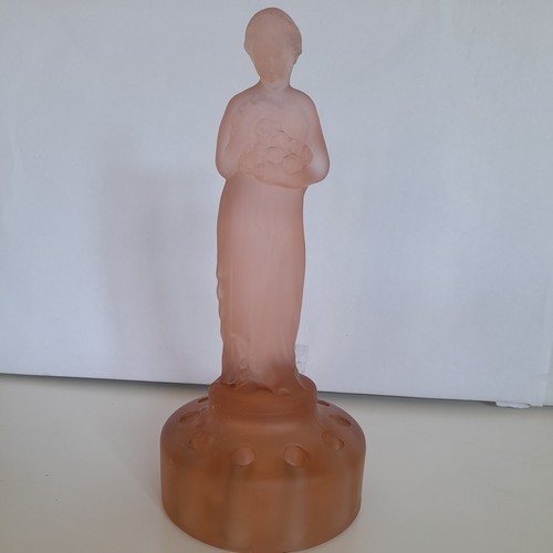 Art deco antique - frosted, pink