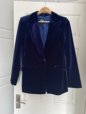 Dark Navy Blue Velvet Blazer |
