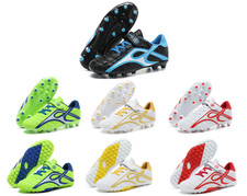 Kids Boys Football Shoes Training Sneaker Long Spikes Boots Flat Bottom Size
