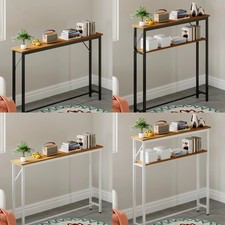 Slim Console Table Hall Table Narrow Long Shelf Unit for Behind Couch Entryway