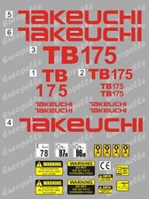 Decal Sticker set. TAKEUCHI TB175 Mini Digger Pelle Bagger Excavator