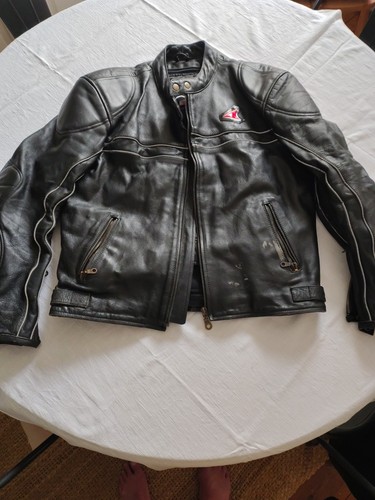 Medium leather biker - , jacket