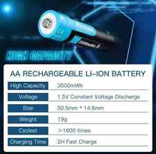 4 x 3500mWh Kratax 1.5V AA Rechargeable Lithium Ion Batteries