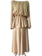 Unusual Vintage Early 1970s Biba Gold Two Piece. Excellent Condition. 8/10