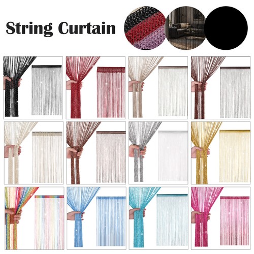 Shiny curtains string hanging - curtains,
