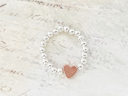 Silver rose gold heart - rose,