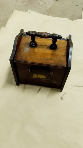 Edwardian wooden coal - wooden, scuttle