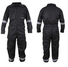 Men Black Work Wear Overalls