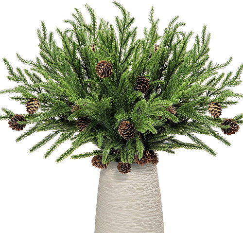 5pcs real touch norfolk pine - real,