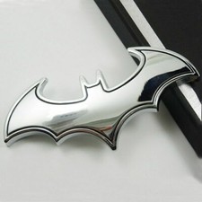3D Metal Chrome Batman Emblem Badge Decal Sticker Vehicle Car Accessories Silver