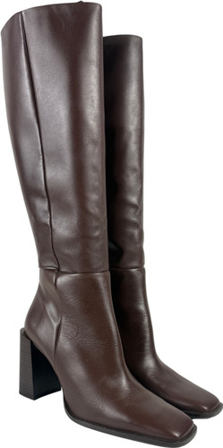 Mango brown leather knee high - knee,