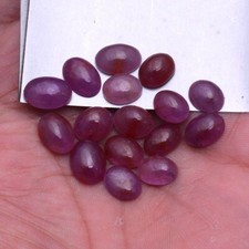 16 Pcs Natural Ruby 9.54mm-11.46mm Cabochon Untreated Dazzling Red Gemstones Lot
