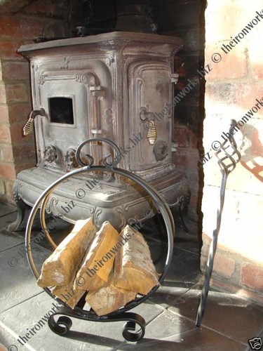 Log basket storage metal - log,