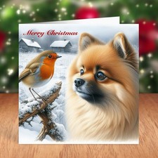 Pomeranian Dog Christmas Card