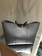 Classic Mulberry Bayswater Tote In Charcoal Grain Leather New with Tags