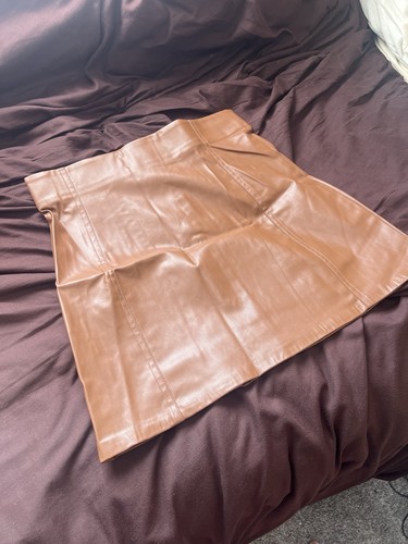 Zara tan leather look mini - tan,