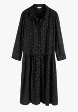 HUSH Size 10 Black And Orange Polka Dot Drop Waist Dress RRP £65