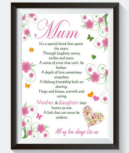 Personalised poem mother day - poem, mother's