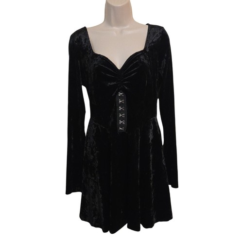 Black crushed velvet - black,