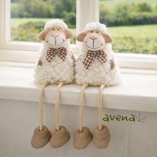 Set two cute white sheep - cute,