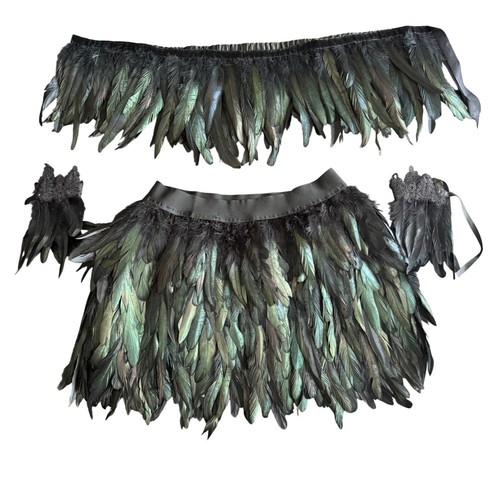 Black feather skirt and - skirt, shawl