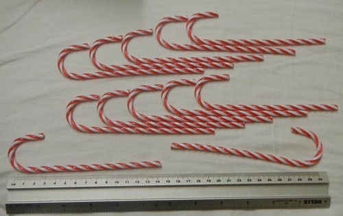 12x plastic candy canes - candy, aprox
